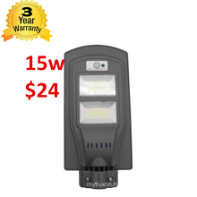 new design 15watt 2700 lumen smd solar street lights outdoor dusk to dawn motion/pir sensor lamp waterproof ip66 remote control